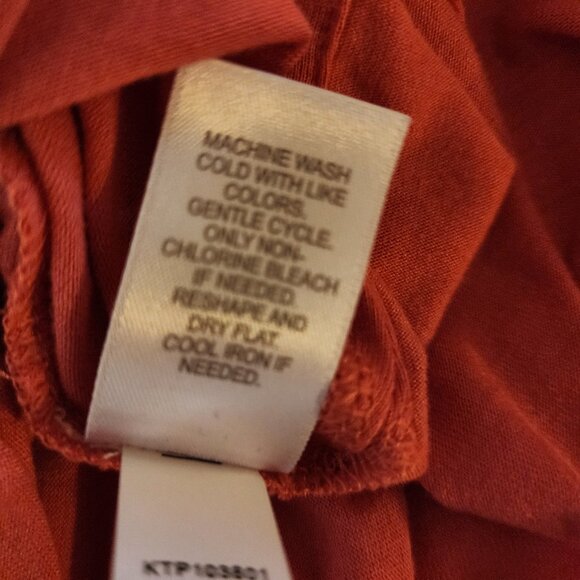 J.Jill Coral Button Front Long Sleeve Tunic Top Women’s Large Rayon Tencel - Picture 8 of 9